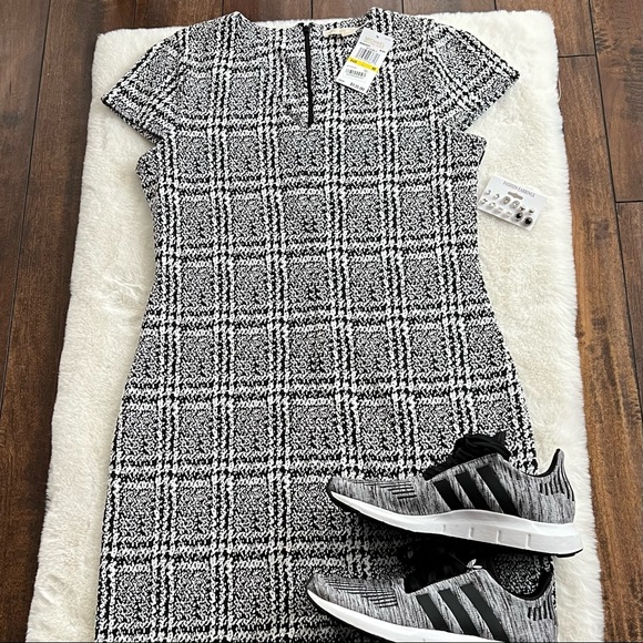 Michael Kors Jacquard Sheath Dress Size M Black and White  NWT - Picture 9 of 16